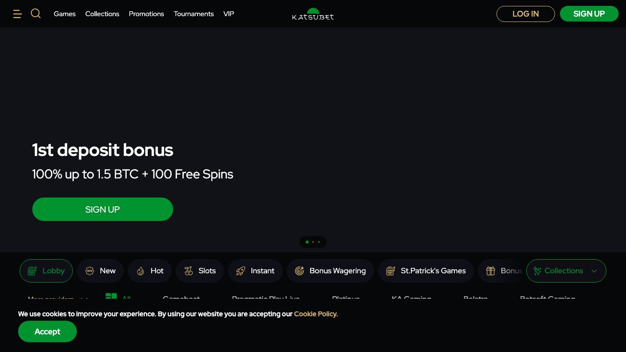 KatsuBet lobby screenshot